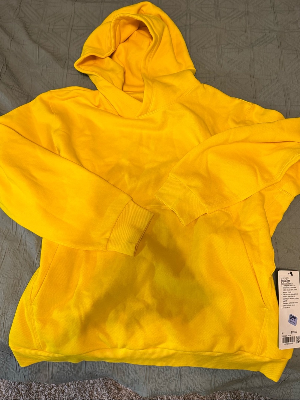 Yellow lululemon steady state pullover hoodie